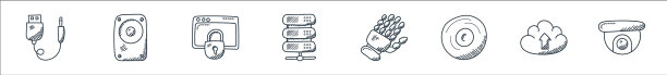 技术线图标线性集质量线集图片下载
