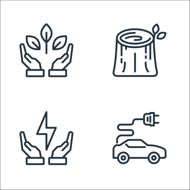 生态线图标线性集质量线集图片下载