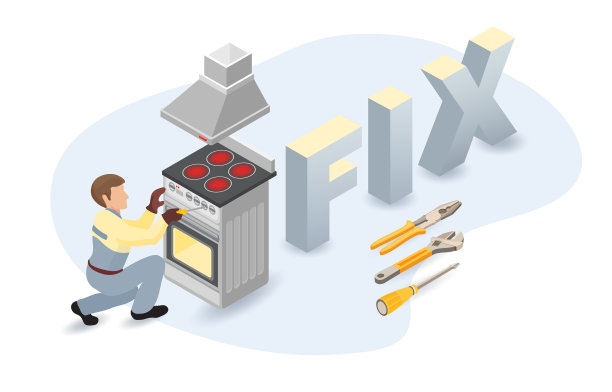 炉子炉子工人等距字修理家图片下载