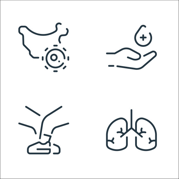冠状病毒线图标线性集质量线图片下载