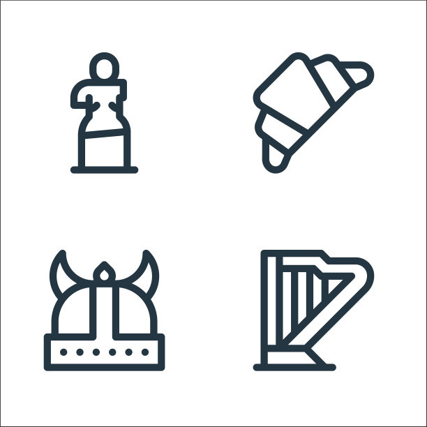 欧洲线图标线性集质量线集图片下载