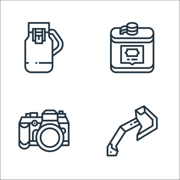 露营线图标线性集质量线集图片下载