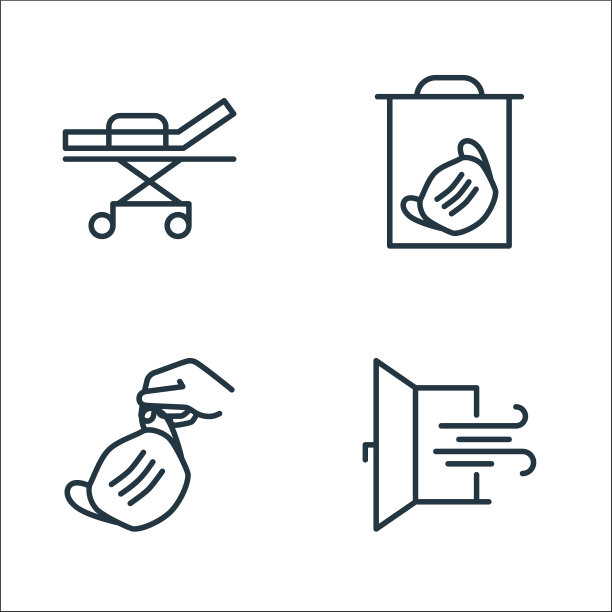 停止病毒行图标线性集质量行集图片下载