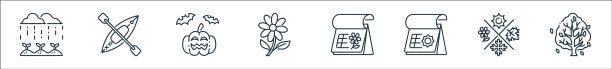 扁平风季节线性图标合集图片下载