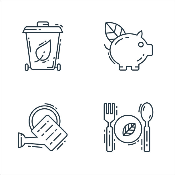 环境和生态线图标线性集质量图片下载