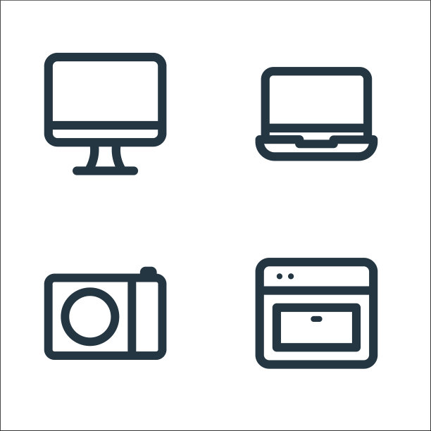 电子和设备线图标线性集图片下载