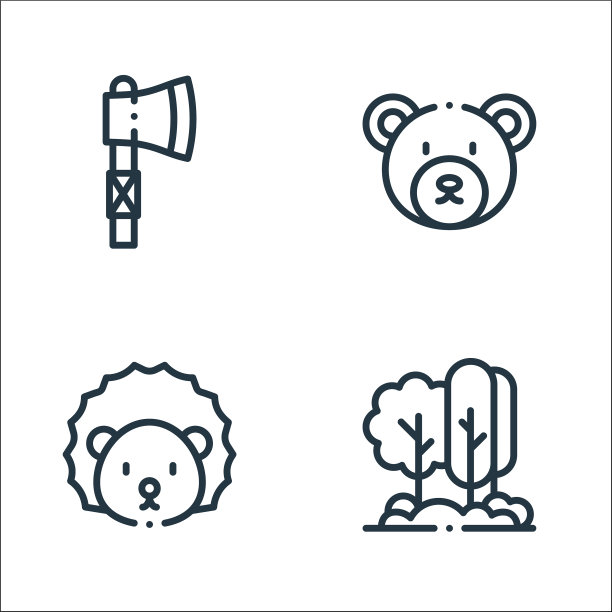 丛林线图标线性集质量线集图片下载