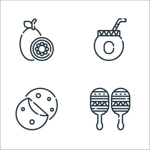 墨西哥线图标线性集质量线集图片下载