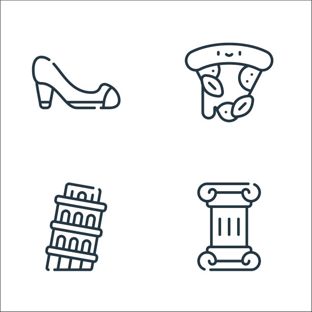 意大利线图标线集质量线集等图片下载