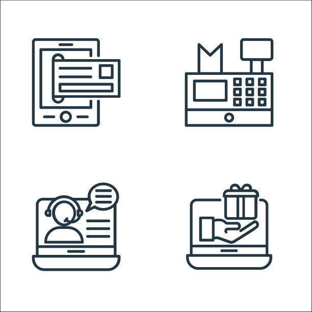 购物线图标线图标线性设置质量图片下载