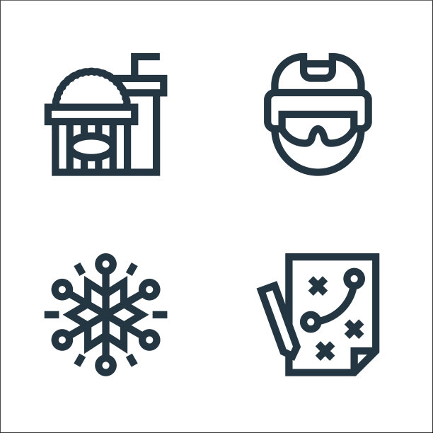 曲棍球线图标线性集质量线集图片下载