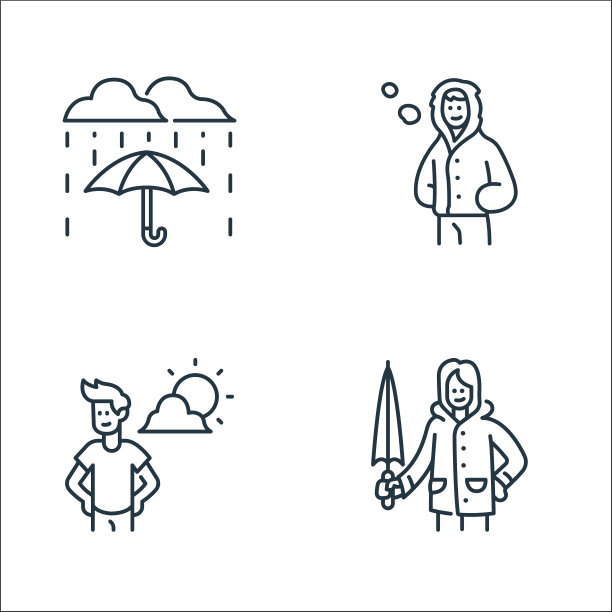 平坦的季节线图标线性设置质量线图片下载