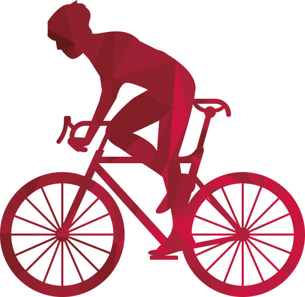 运动员骑自行车运动剪影图片下载