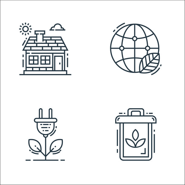 环境和生态线图标线性集质量图片下载