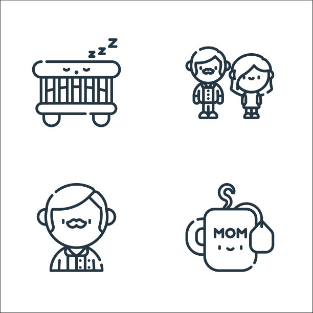 家族线图标线性集质量线集图片下载