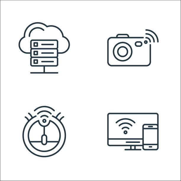 互联网事物线图标线性集质量图片下载