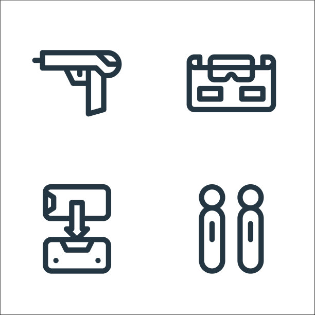 虚拟现实线图标线性设置质量图片下载