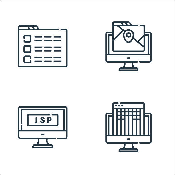 Web开发线图标线性集的质量图片下载