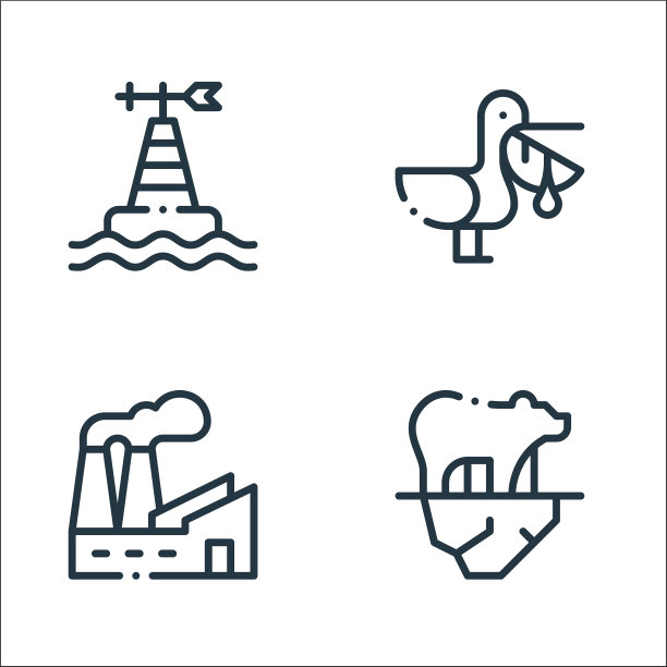 气候变化线图标线性设置质量线图片下载