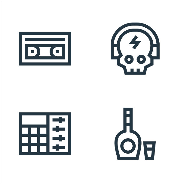 嘻哈线图标线性集质量线集图片下载