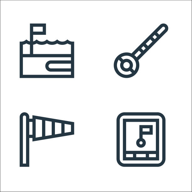 高尔夫线图标线性设置质量线设置等图片下载