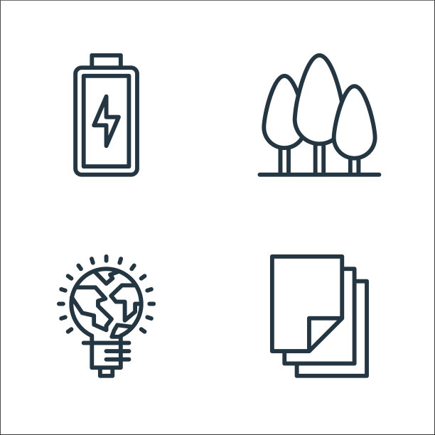 生态线图标线性集质量线集图片下载