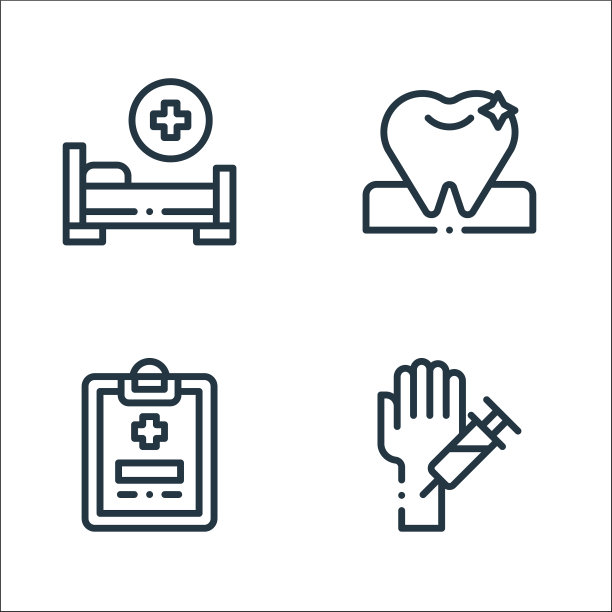 药品线图标线性集质量线集图片下载