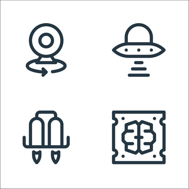 科技未来线图标线性集图片下载