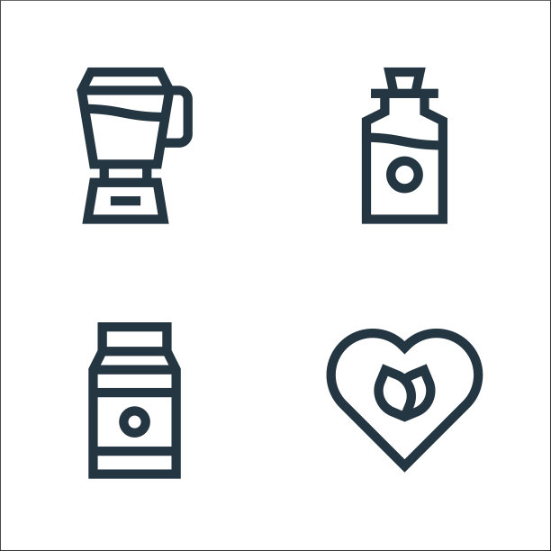 素食线图标线性集质量线集等图片下载