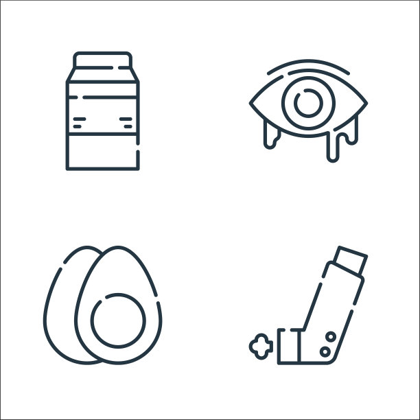 过敏线图标线性集质量线集图片下载