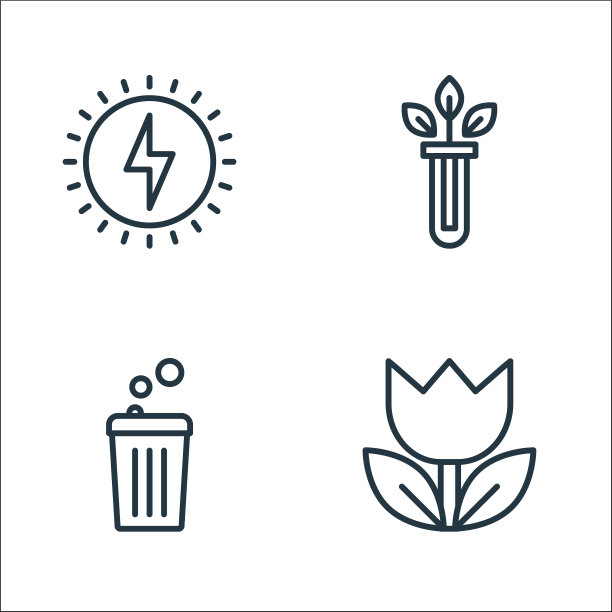 生态线图标线性集质量线集图片下载