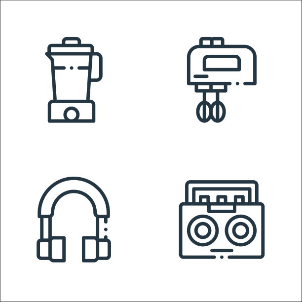 电子设备线图标线性设置质量图片下载