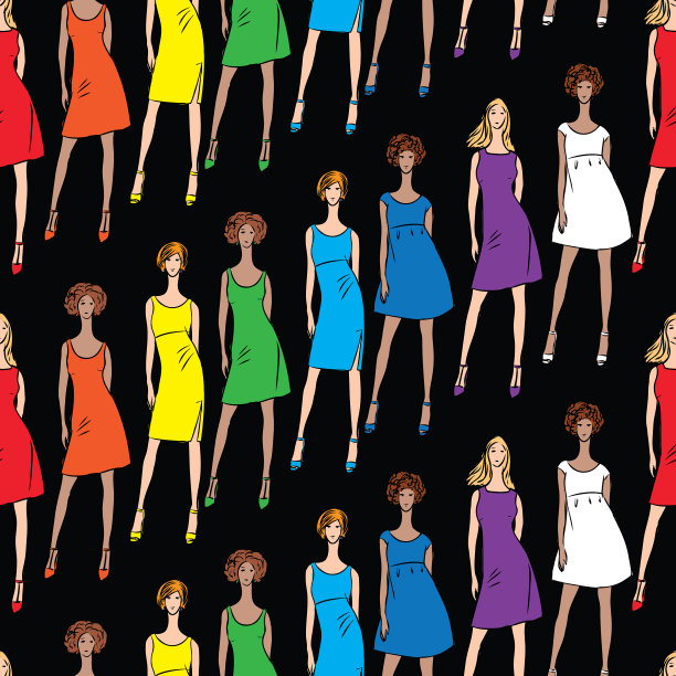 天衣无缝背景下的时尚年轻女性图片下载