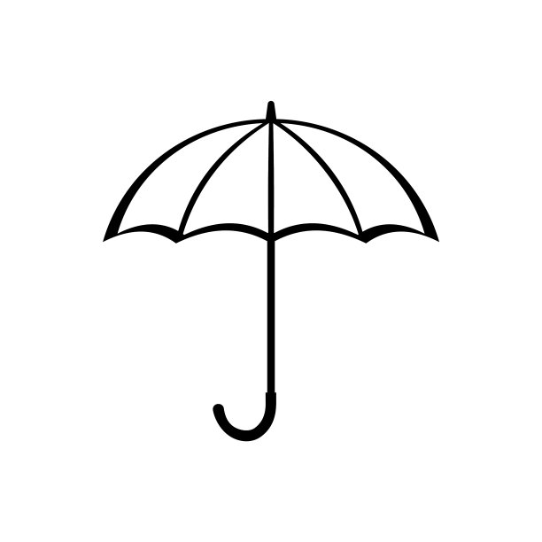 用于网络极简主义的打开的雨伞象形图图片下载