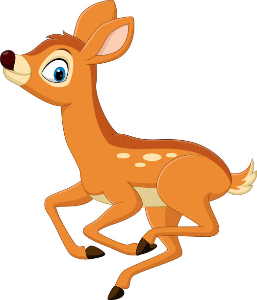 可爱的小鹿卡通奔跑图片下载