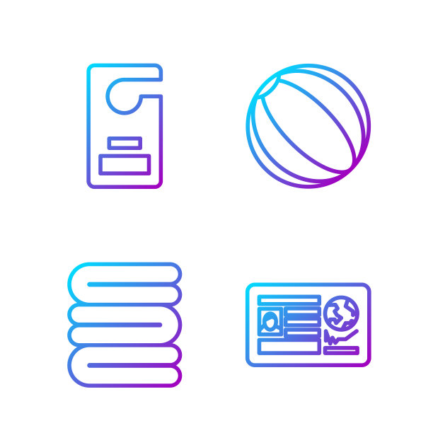 订线护照与签证邮票毛巾堆叠图片下载