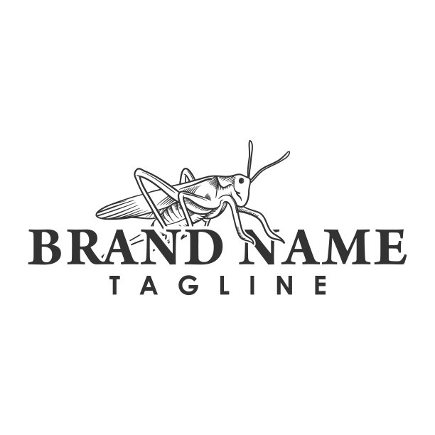 蚱蜢标志创意概念图片下载