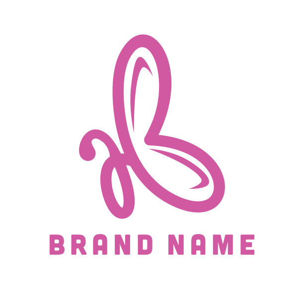 蝴蝶初始ab标志创意概念图片下载