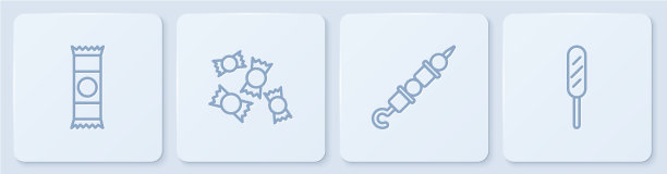 设定线巧克力棒烤羊肉串糖果图片下载