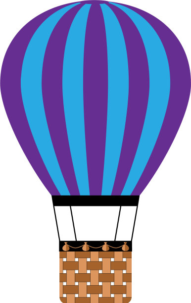 彩色的热气球孤立在白色图片下载