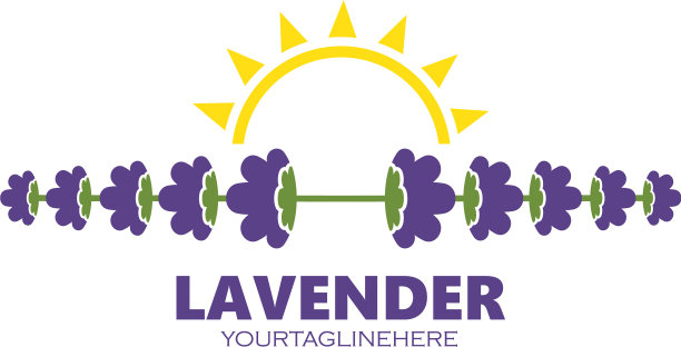 太阳薰衣草花设计图片下载
