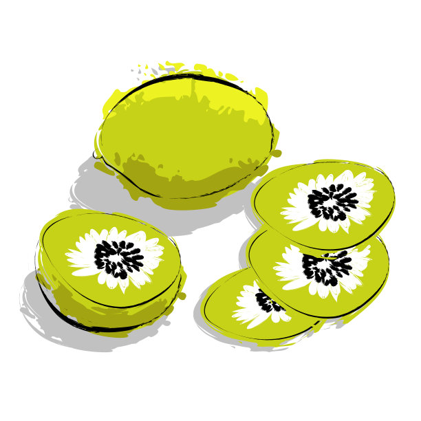 手绘自然猕猴桃切碎和全有机图片下载