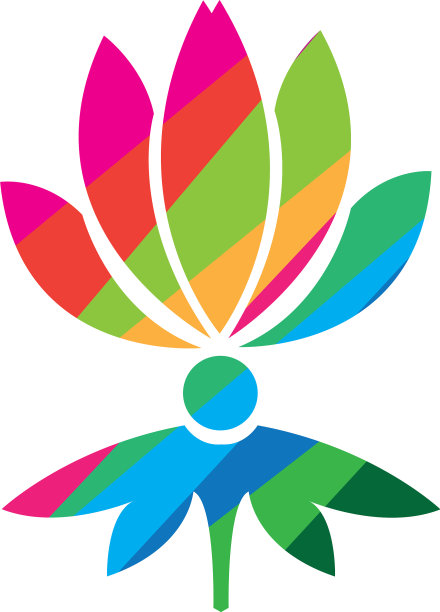 花卉标志彩色图标设计图片下载