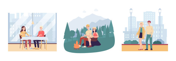 年轻夫妇在度假旅行中定下了目标图片下载