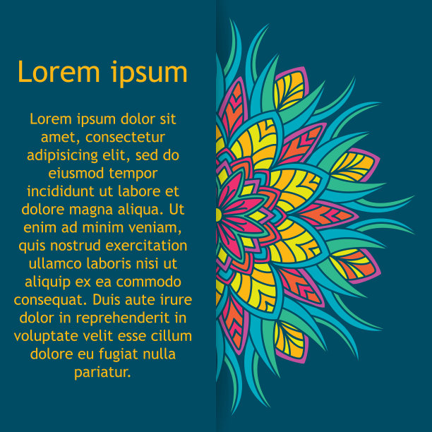 花曼荼罗复古装饰元素图片下载