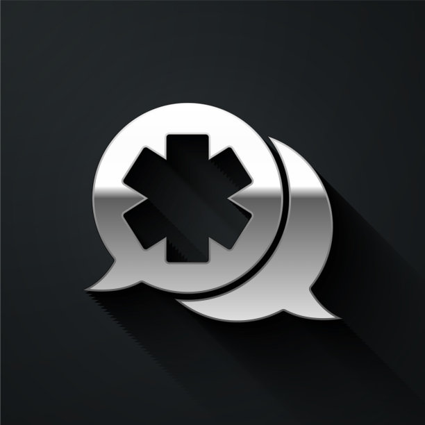 与医生银色对话图标隔离上图片下载