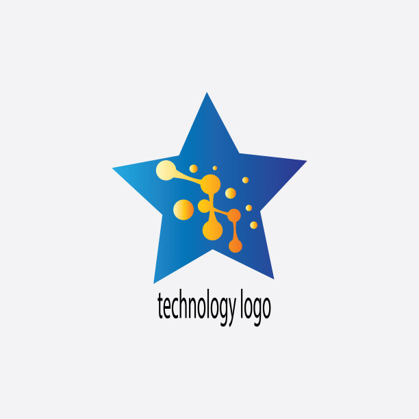 圆形背景上的科技简约标志图片下载