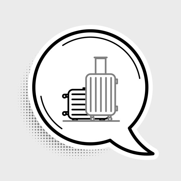 线旅行箱旅行图标孤立在灰色图片下载