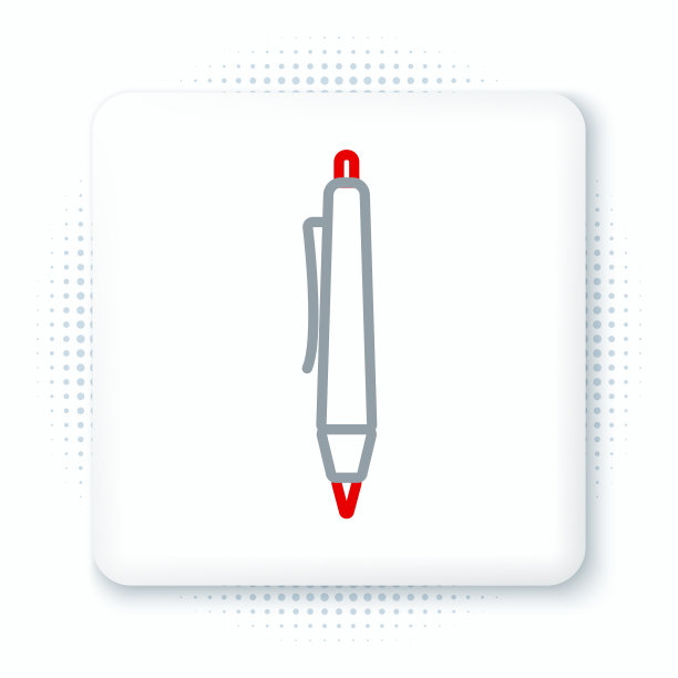 线笔图标孤立的白色背景图片下载