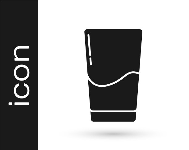 灰色玻璃与水图标隔离在白色图片下载